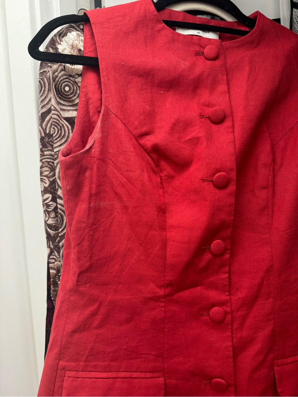 Commense Red Women's Jacket with Covered Buttons size xs